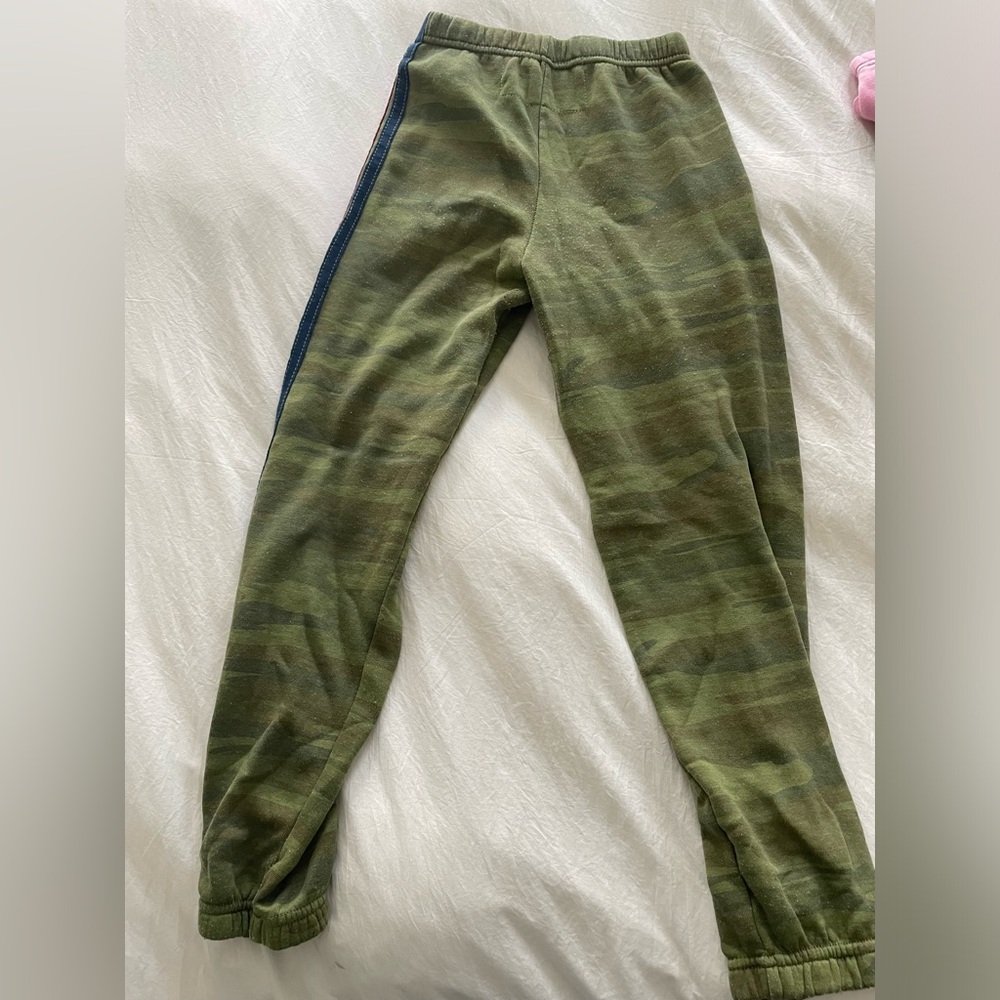 Aviator Nation Camo sweatpants with stripe; girls size 14; excellent condition